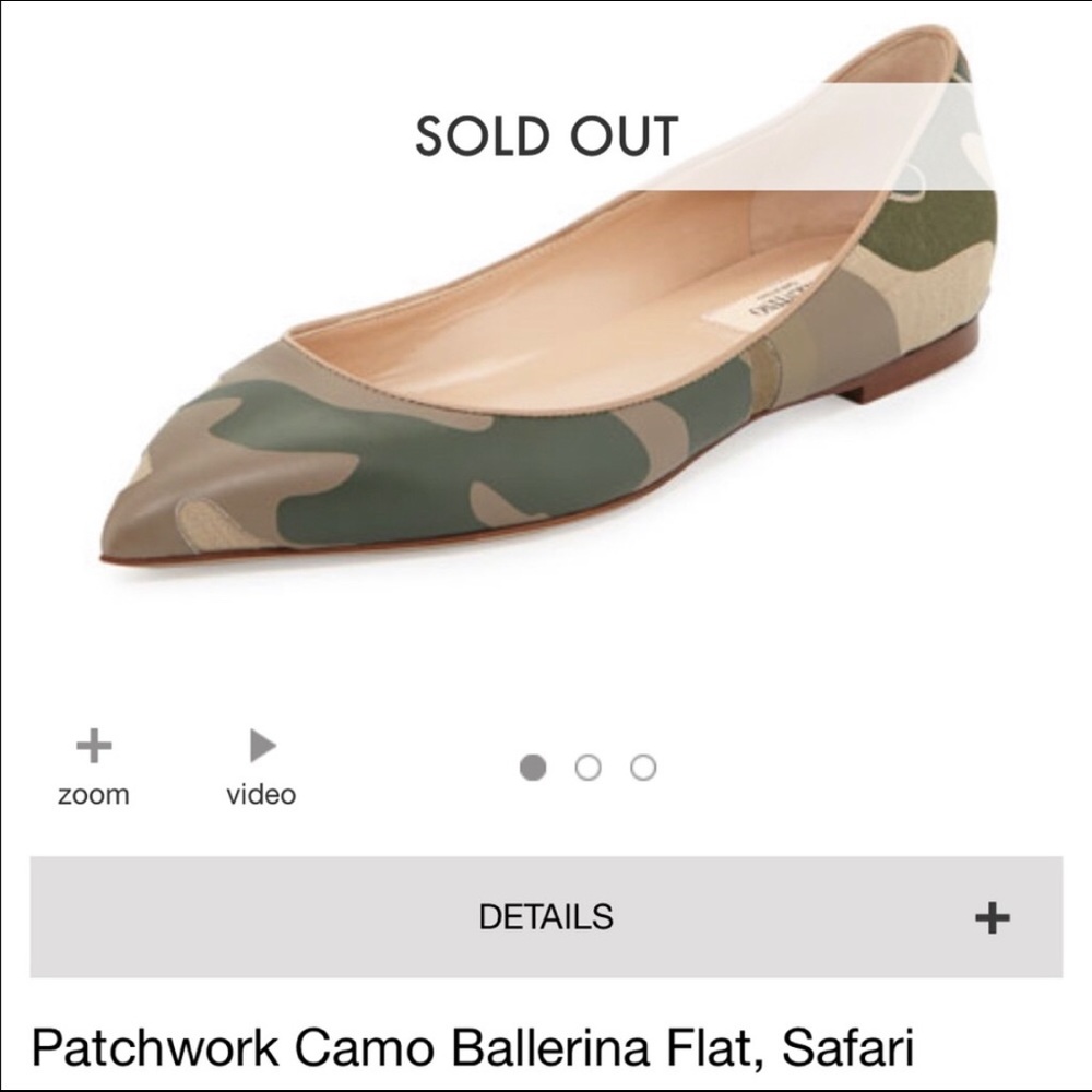 100% authentic Valentino patchwork camo flats